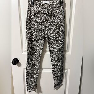 Current Elliott Super Highwaist Stiletto Leopard Print Pants 24, VGUC